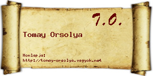 Tomay Orsolya névjegykártya