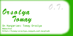 orsolya tomay business card
